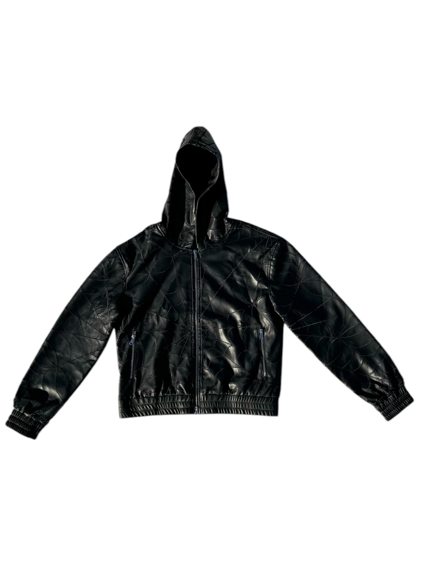 Vegan Leather Spider Hoodie