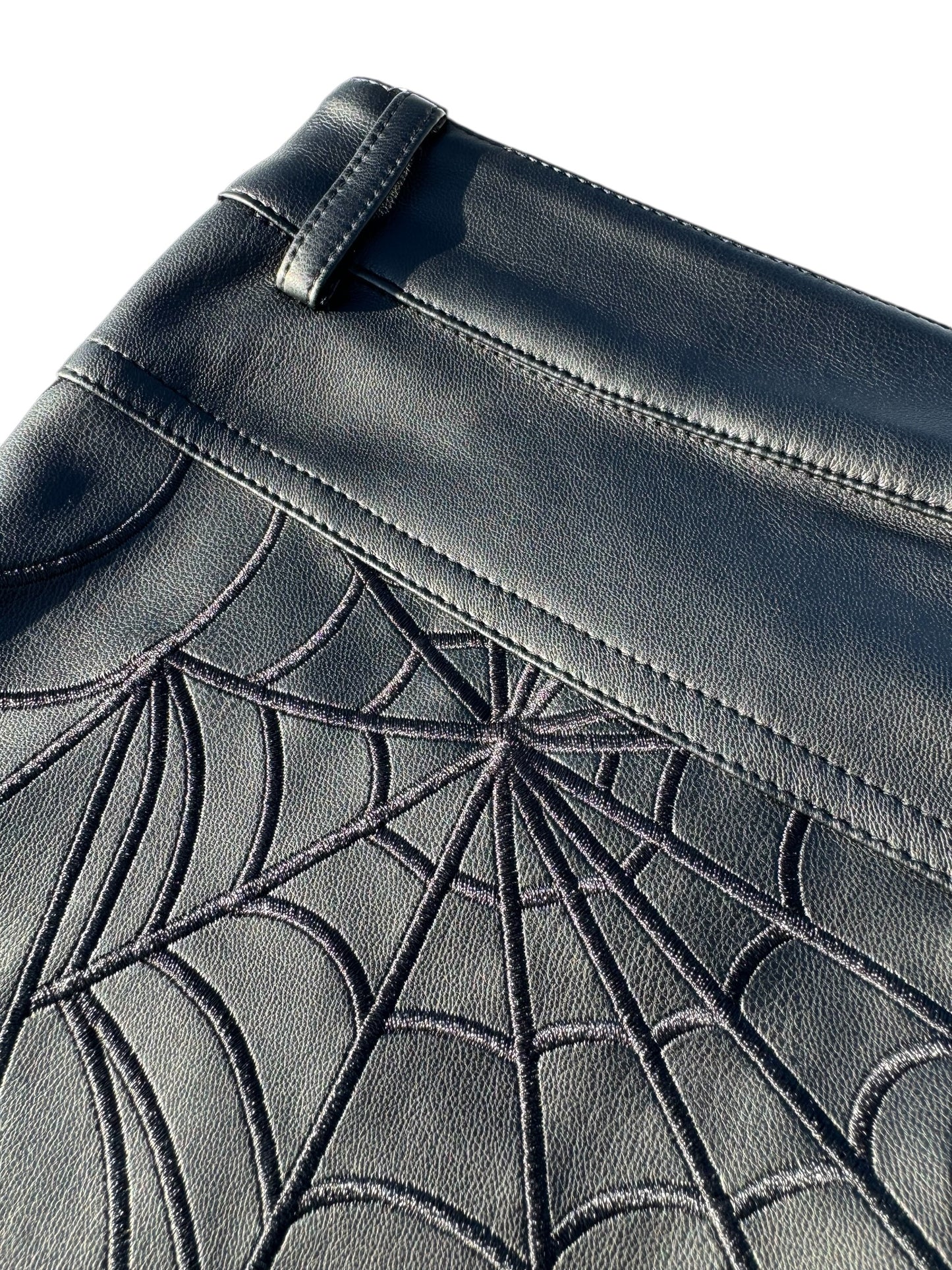 Vegan Leather Spider Web Pants